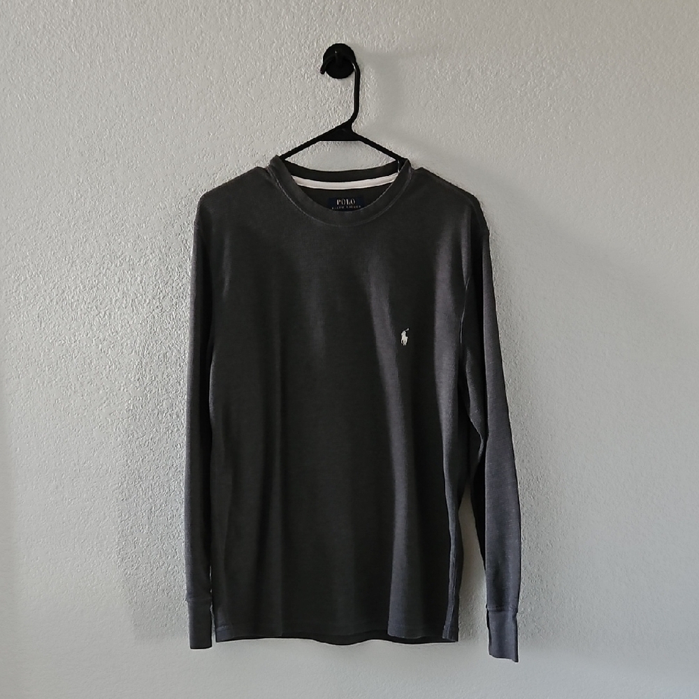 Polo Ralph Lauren Men's Sleepwear Thermal Long Sleeve Crewneck Top L Grey